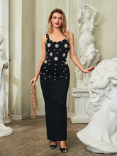 Lucasta Sleeveless Rhinestone Split Dress